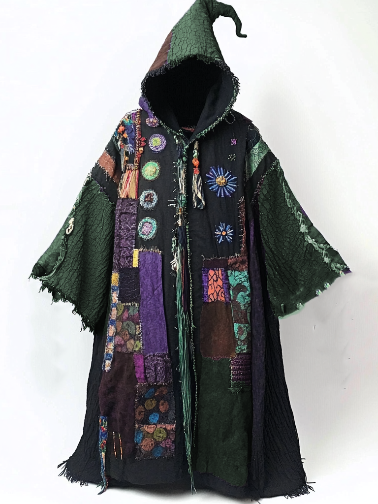 wizardEthnic print hooded robe 5774