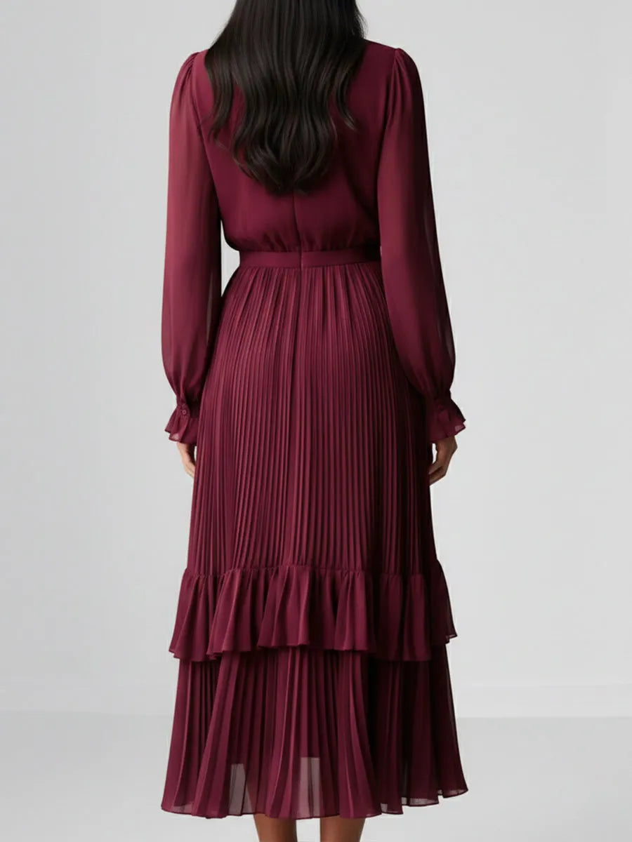 Elegant Pleated Chiffon Dress