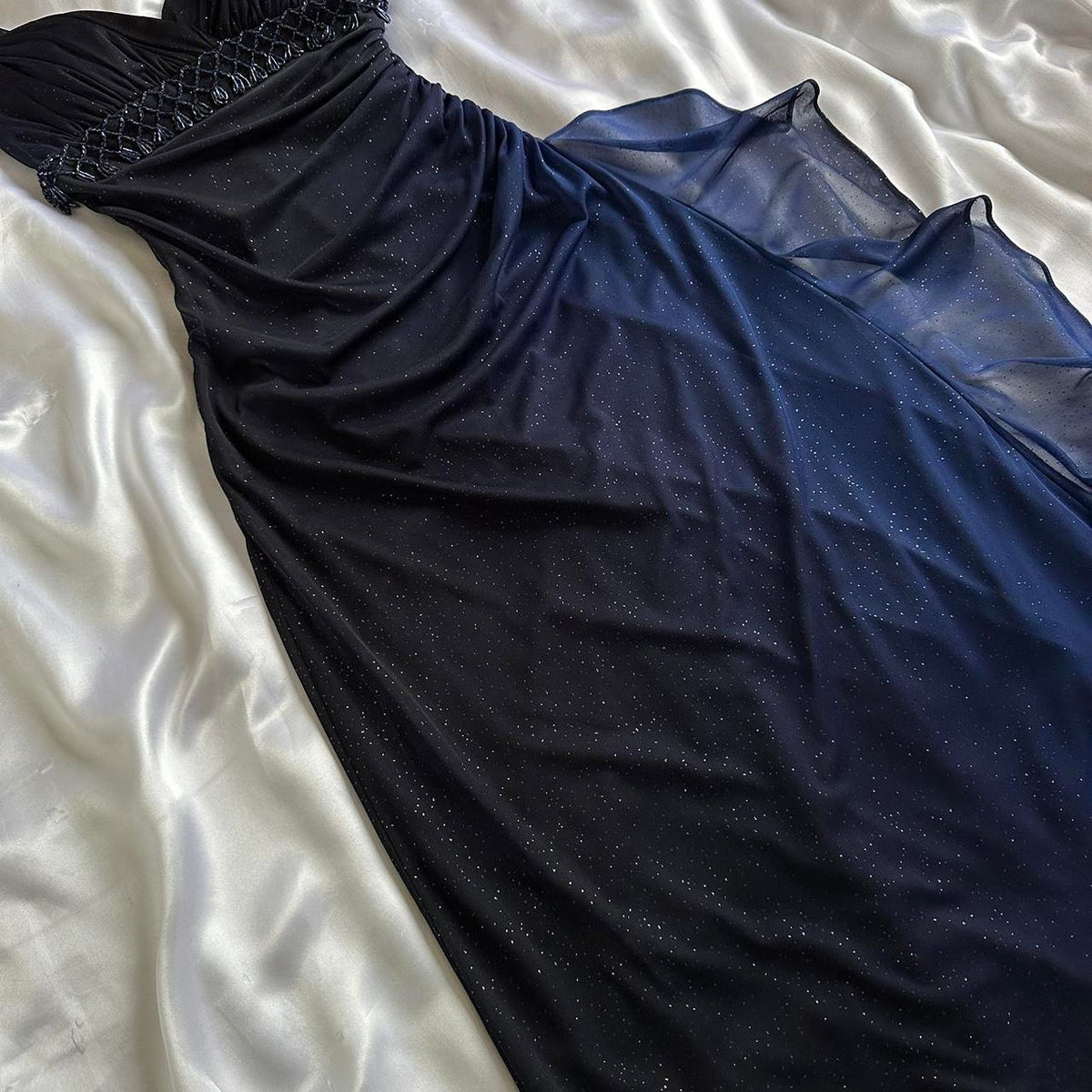 Betsy & Adam Women's Black and Blue Dress