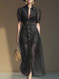 Women's Patchwork Organza Mini Dress And Organza Skirt Two-piece Set