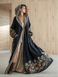Women's Autumn and Winter Flannel V-Neck Hooded Cardigan Robe