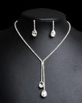 Evening Rhinestone Earrings and Necklace Set