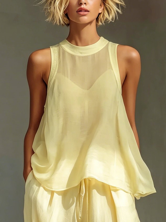 Elegant Plain  Blouse No  Inner Vest
