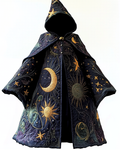 Star and moon 3D embroidered contrasting color stitching cape cape 8a01
