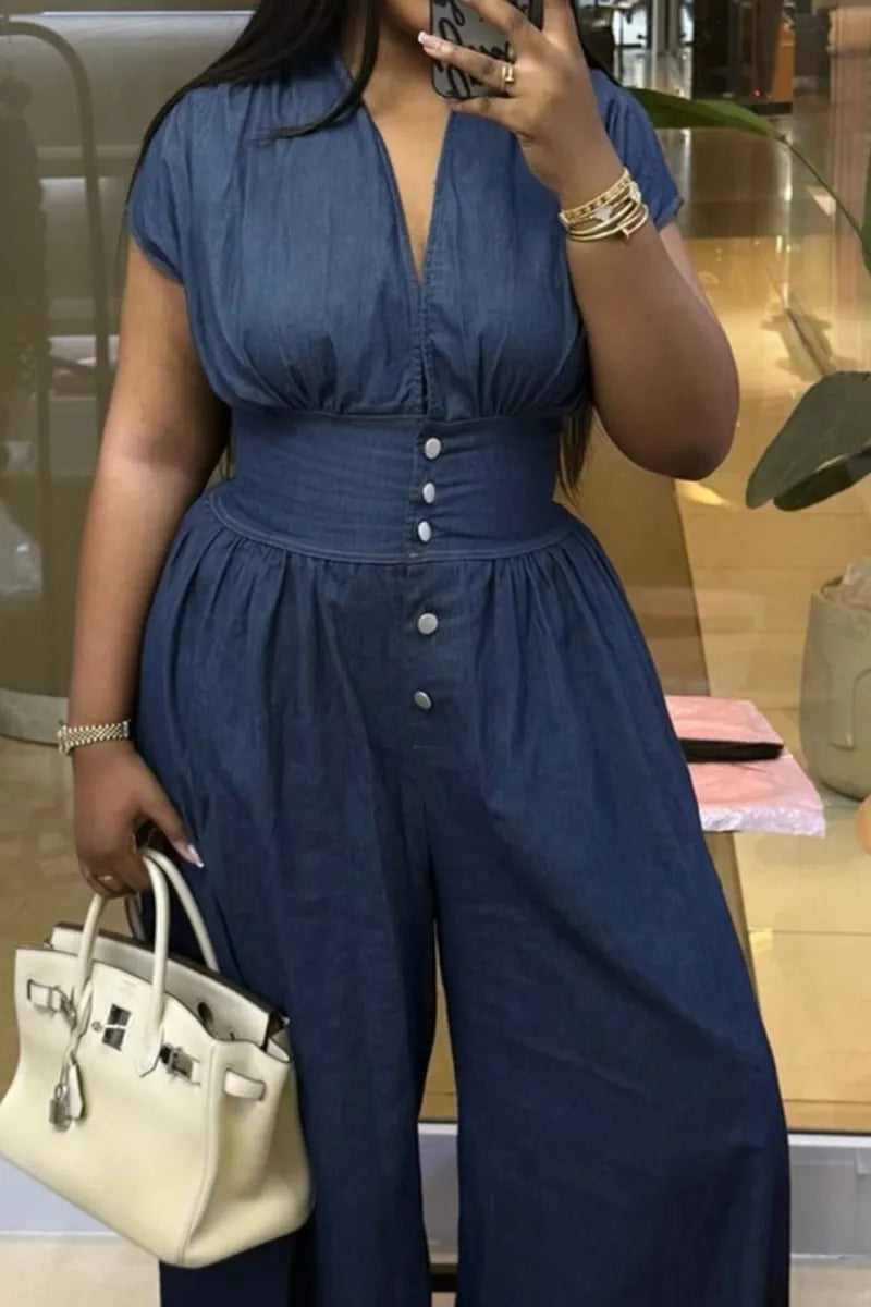 Hot Selling Women's Summer Casual Denim Jumpsuit