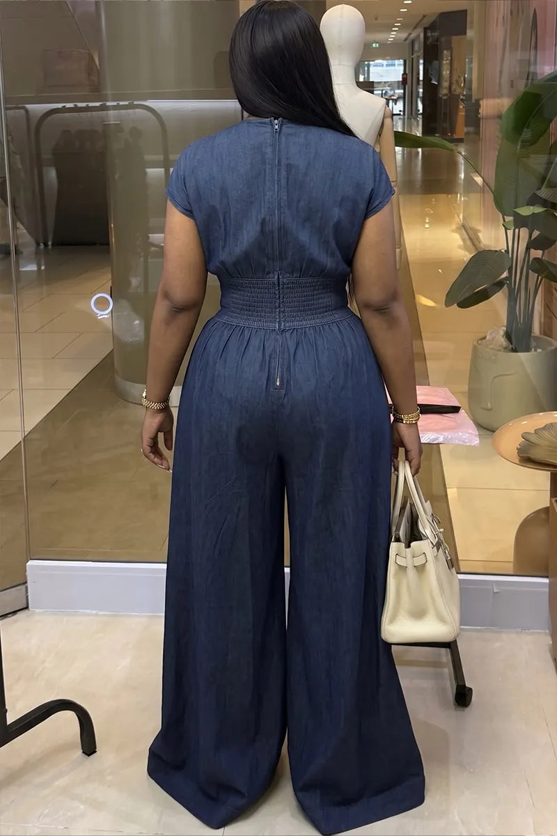 Hot Selling Women's Summer Casual Denim Jumpsuit