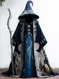 Men's Fashion Starry Galaxy Hooded Cape 97f3
