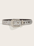 Women's Glamorous Rhinestone - Embellished Buckle Belt MDA1645H3I