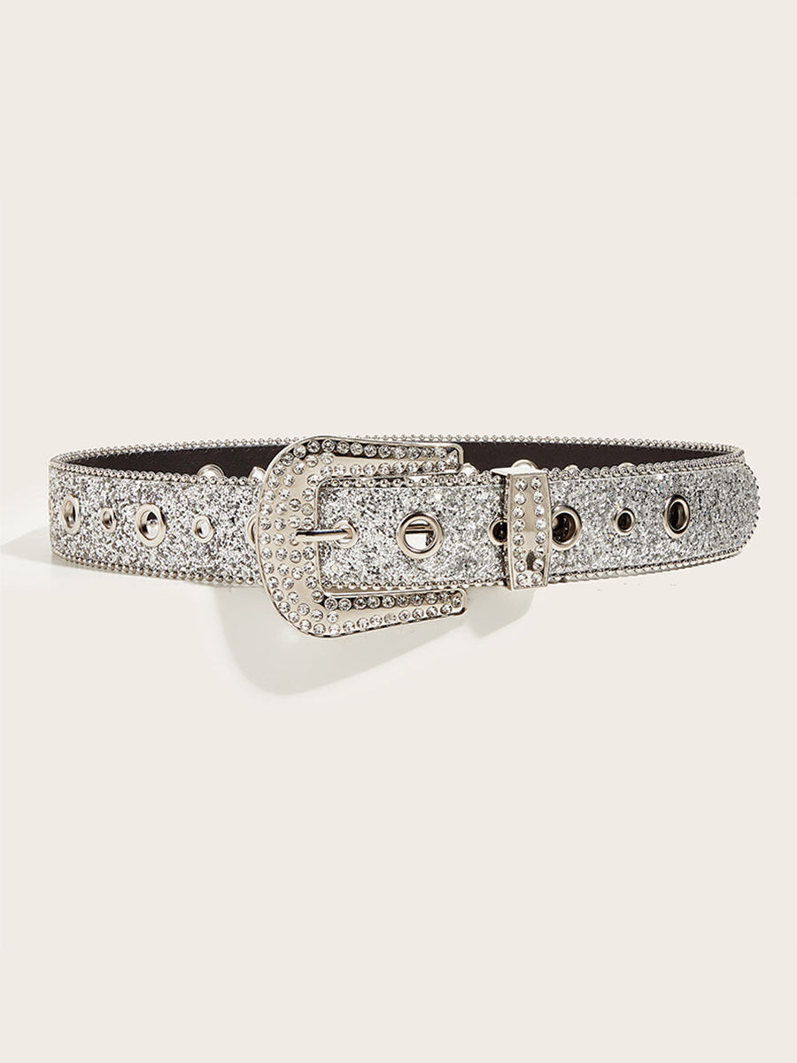 Women's Glamorous Rhinestone - Embellished Buckle Belt MDA1645H3I