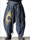 Summer and autumn Japanese men's loose contrast color retro trousers pants b1fc