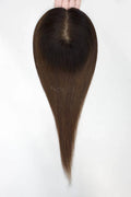 Flavia Silk Top Remy Human Hair Topper Dark Brown/Medium Brown #T2/4