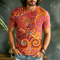Men's Retro Abstract Pattern Casual Short-sleeve T-shirt