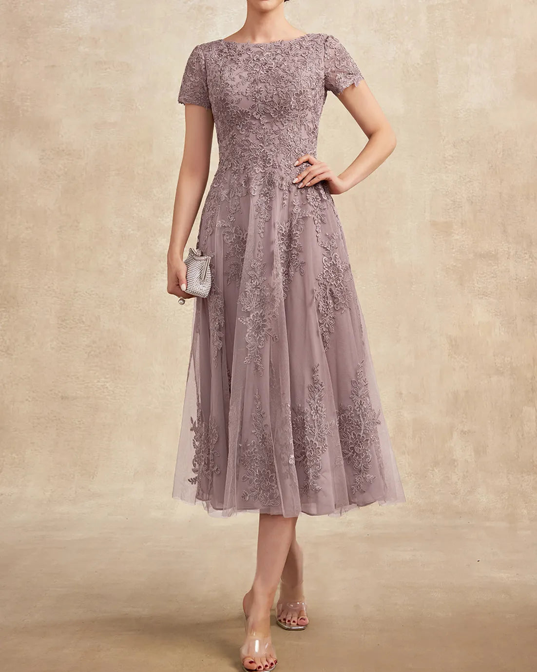 Fashion Elegant Lace Embroidered Dress - 01
