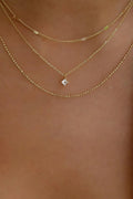 Rhinestone Pendant Layered Chains Alloy Chic Necklace