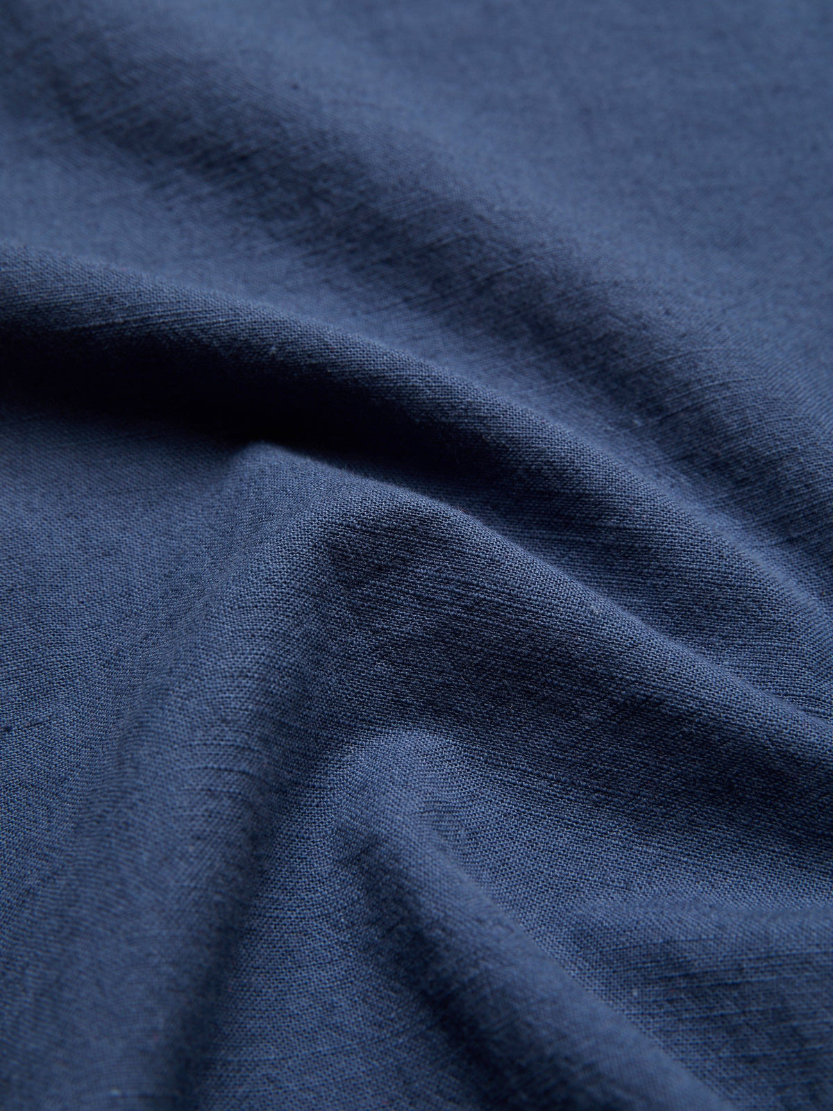 Linen Shirt, Long Sleeves, Shawl Collar, Plain, Lace, Vintage, Blue