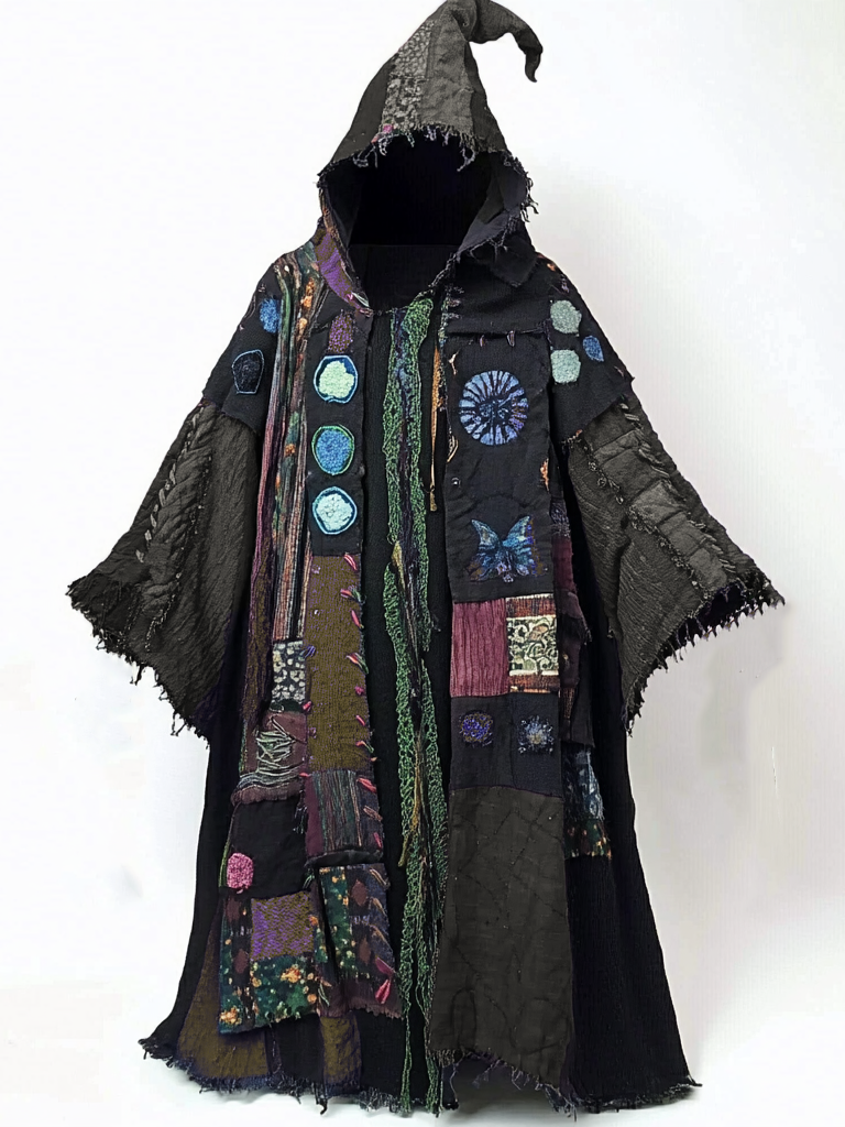 wizardEthnic print hooded robe 12e7