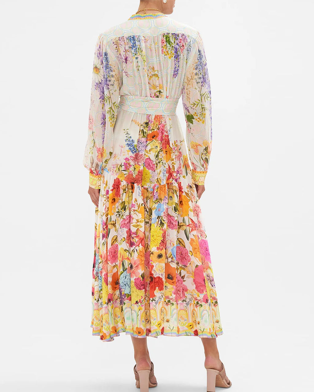 Button Through Dress With Yoke