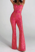 Hot Pink Ombre Sequin Jumpsuit