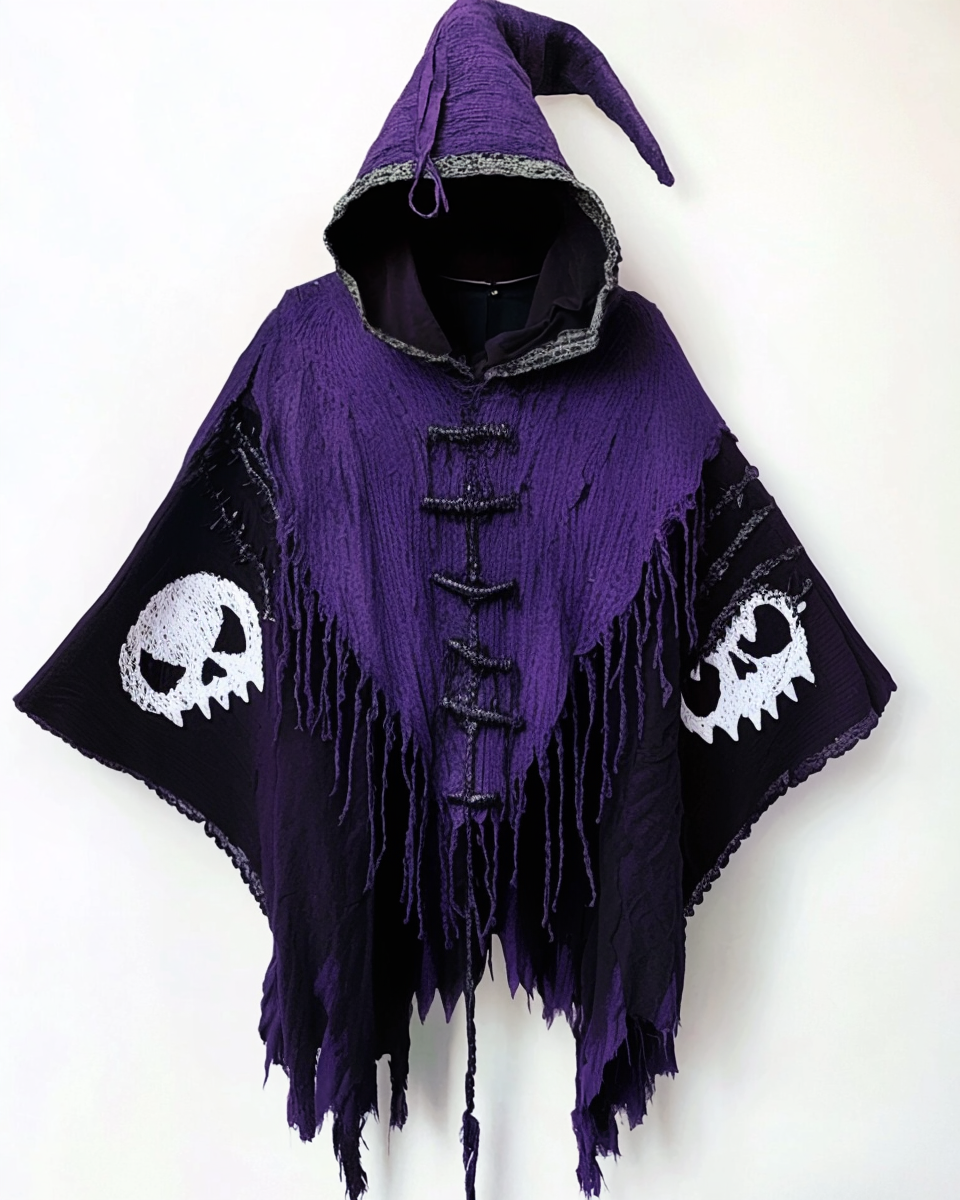 Ethnic Style Striped Printed Hooded Cloak 9e91