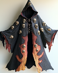Halloween Themed  Contrasting Skull Patchwork Hooded Cape af22