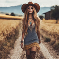 Vintage Western Girl Boho Chic Cowboy Style Dress