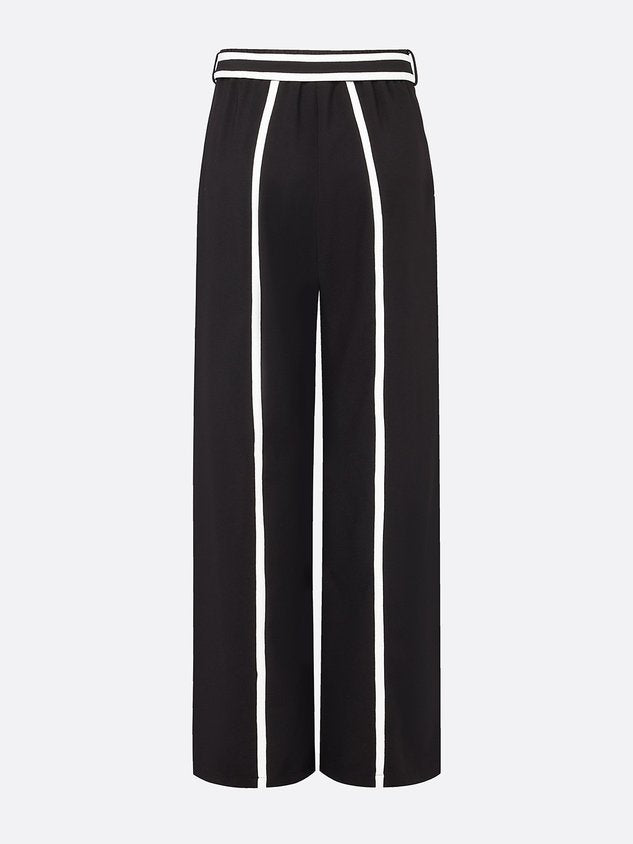 Urban Color-Block Piping Straight-Leg Pants