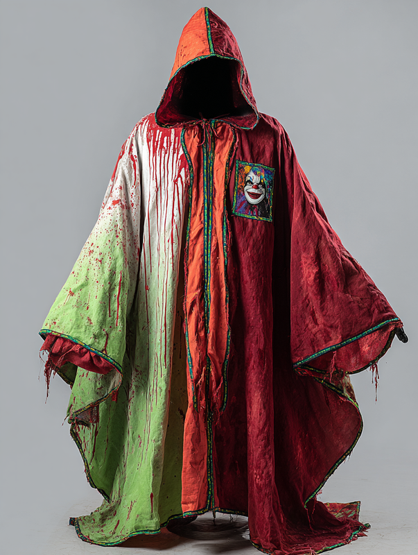 Halloween exaggerated design hooded cape 4daf