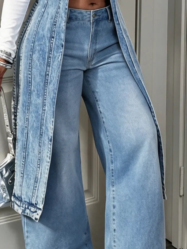 Casual Distressing Plain Jeans