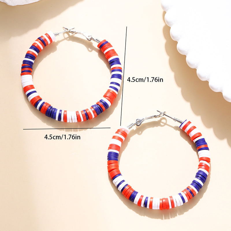 Independence Day Bohemian Round Colorful Earrings
