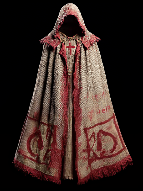 Men's Halloween themed hooded cape 3d34