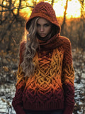 Celtic Chunky Knit Women's Hooded Sweater