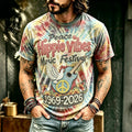 Men's Vintage 60s Tie Dye Music Art Hippie Crew Neck T-shirt