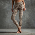 Vintage Viking Celtic Knot Art Knit Jacquard Cozy Leggings