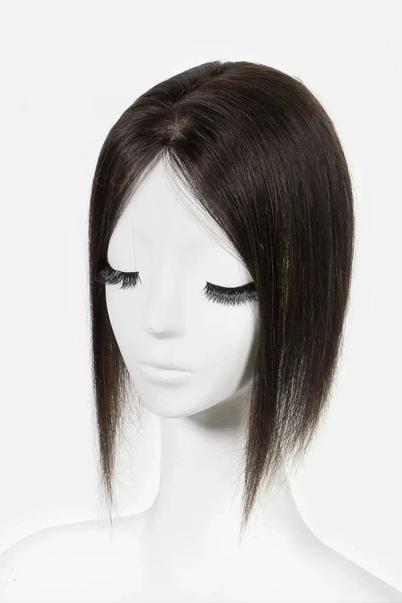 Flavia Silk Top Remy Human Hair Topper Dark Brown #2