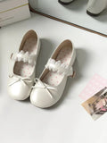 Lace Trim Bow Mary Jane