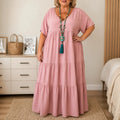 Florelle – Flowy Tiered V-Neck Maxi Dress for Women