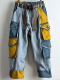Men's Halloween themed contrasting pants for summer and autumn 064e