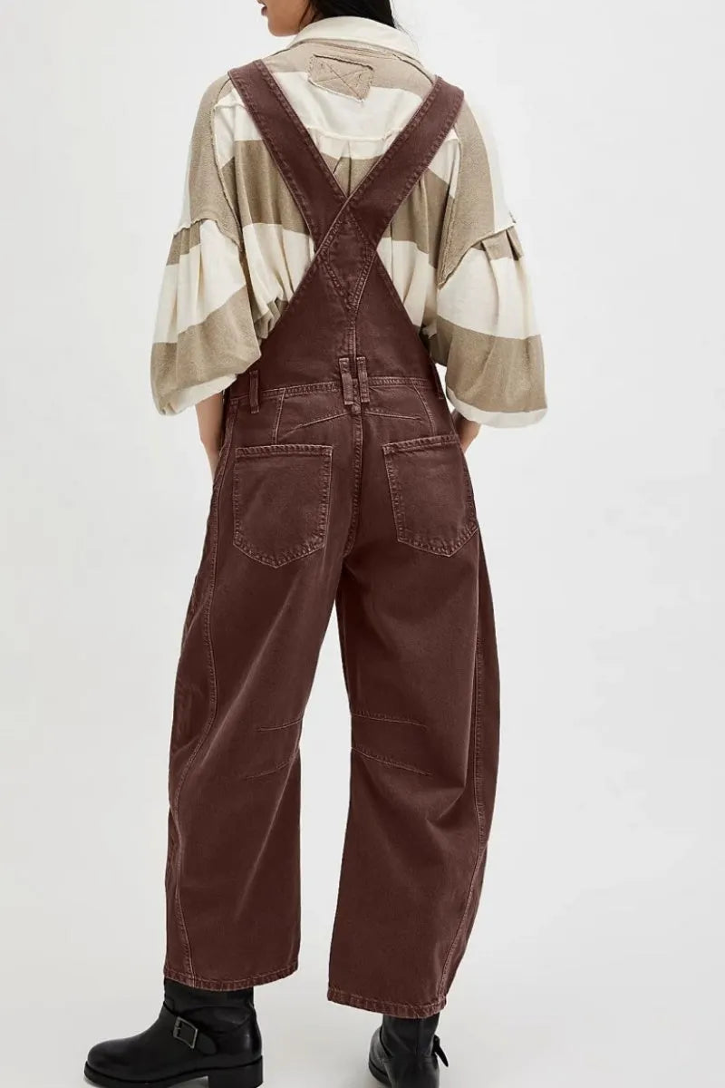 Women Y2k Baggy Barrel Jeans Overalls Wide Leg Denim Pants Bib Overalls Jumpsuit Boyfriend Patchwork Jeans