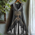Tribal Viking Life Of Tree Celtic Knot Lace Art Linen Tank Dress