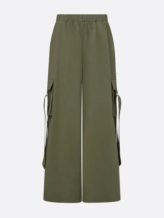 Casual Solid Relaxed Cargo Pants