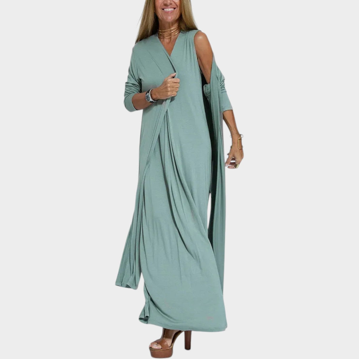 Relaxed V-Neck Maxi Dress