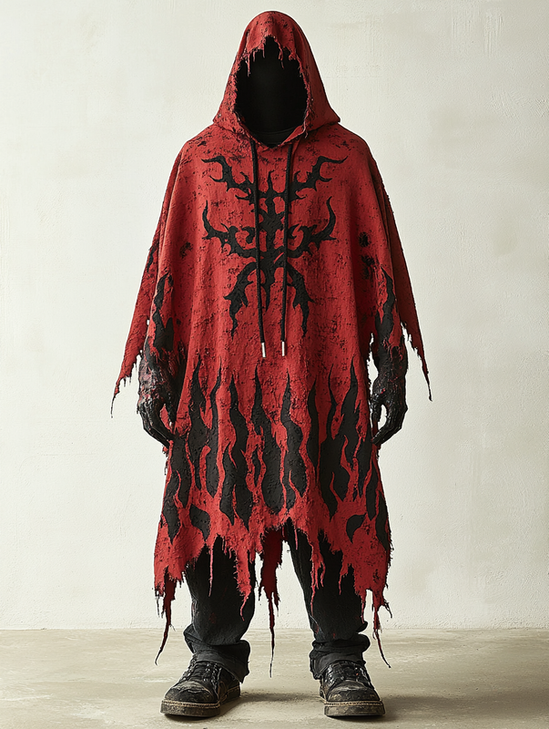 Halloween exaggerated design hooded cape  5fd1