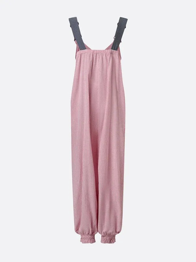 Casual Striped Loosen Overall Jumpsuit