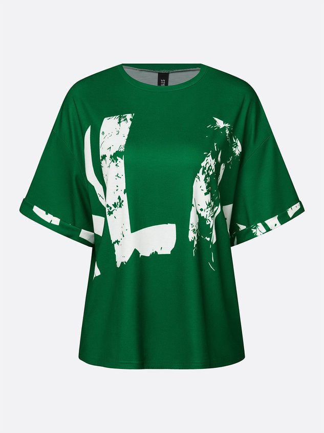 Casual Letter Print Tailored Short Sleeve Tee