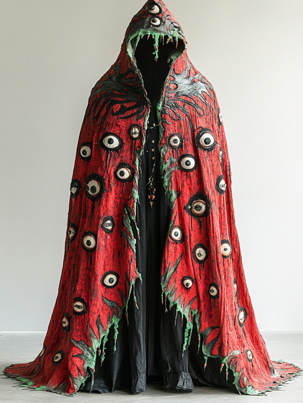 Halloween exaggerated design hooded cape  9c32
