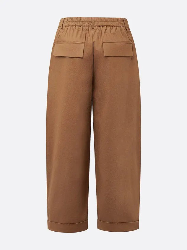 Casual Plain Pockets Turnip Pants No Belt
