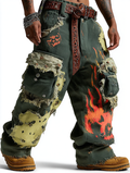 Men's Halloween themed contrasting pants for summer and autumn eee9
