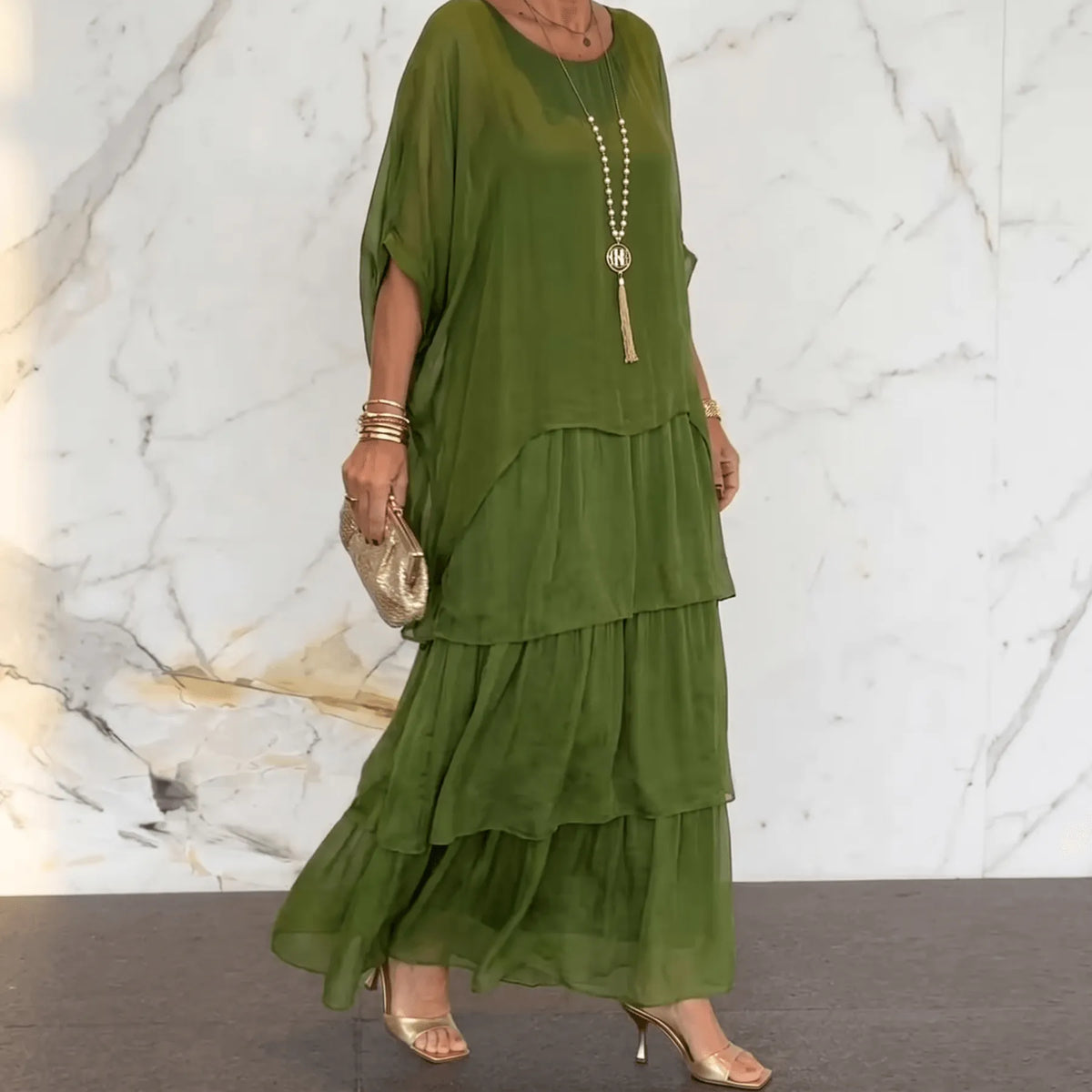 Marella – Women's Elegant Tiered Dress for Events
