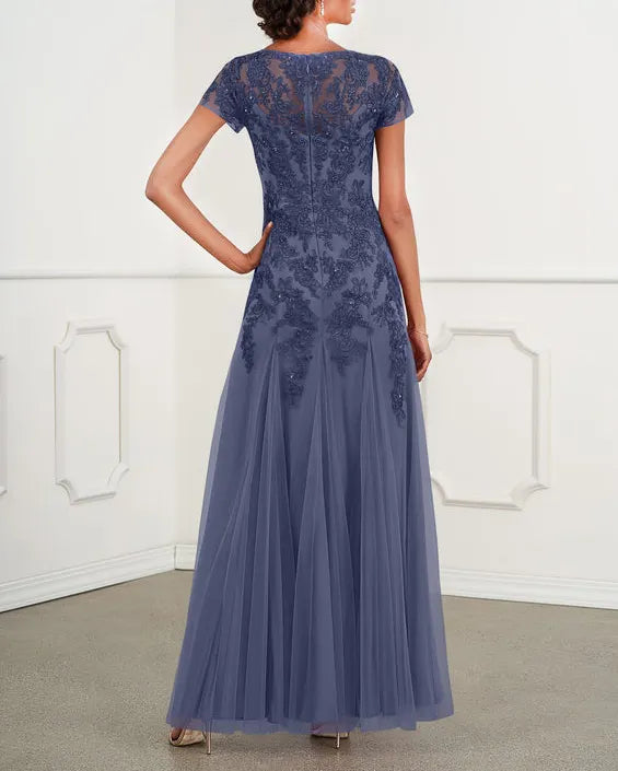 Scoop Neck Lace Tulle Dress