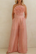 Women's Resort 3D Floral Bustier Pants Two-Piece Set